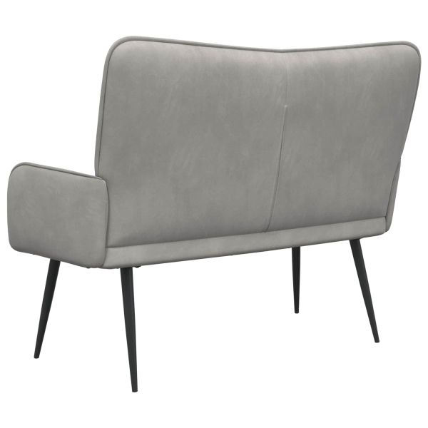 Диван с два места Светлосиво 115 x 61 x 87 см Кадифе