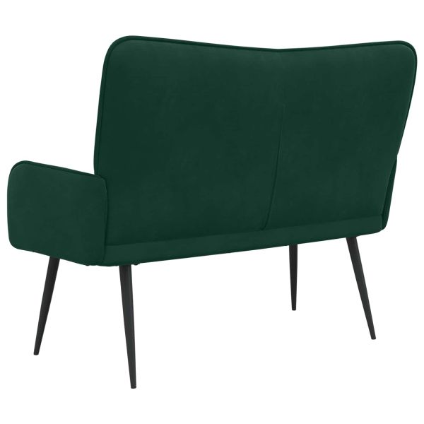 Диван с два места Тъмен зелен 115 x 61 x 87 см Кадифе