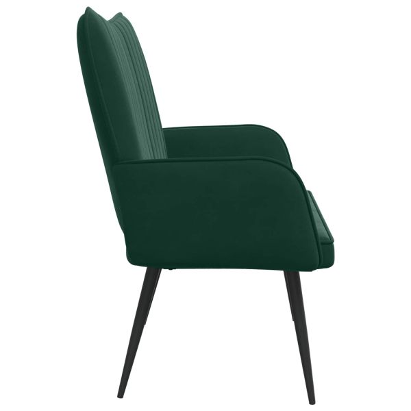 Диван с два места Тъмен зелен 115 x 61 x 87 см Кадифе