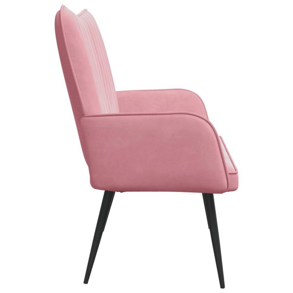 Диван с два места Розово 115 x 61 x 87 см Кадифе