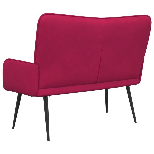 Диван с два места виненочервен 115 x 61 x 87 см Кадифе