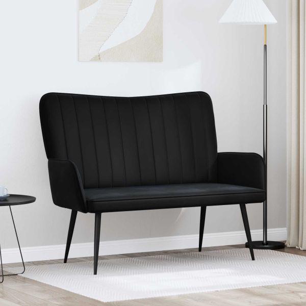 Диван с два места Черен 115 x 61 x 87 см Кадифе