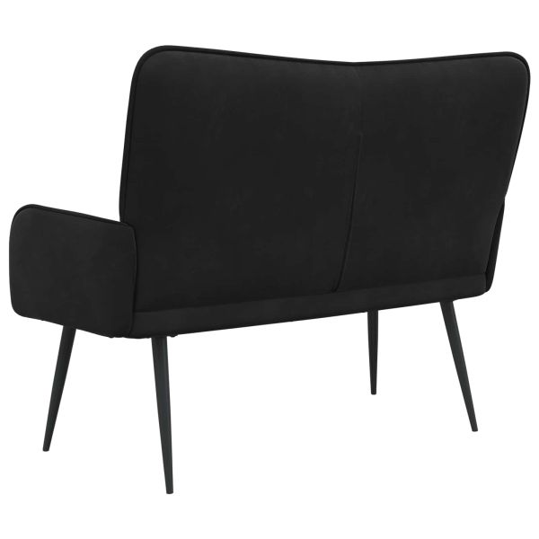 Диван с два места Черен 115 x 61 x 87 см Кадифе