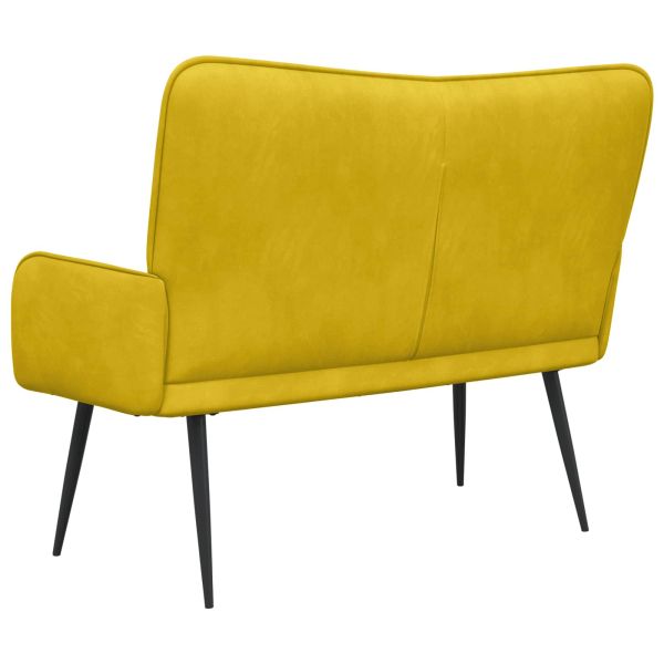 Диван с два места Жълто 115 x 61 x 87 см Кадифе