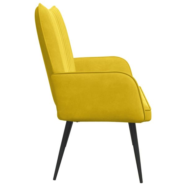 Диван с два места Жълто 115 x 61 x 87 см Кадифе