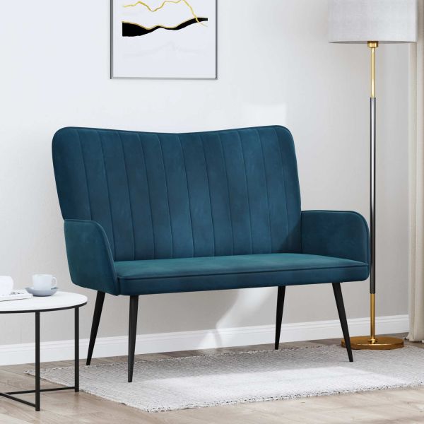 Диван с два места Синьо 115 x 61 x 87 см Кадифе