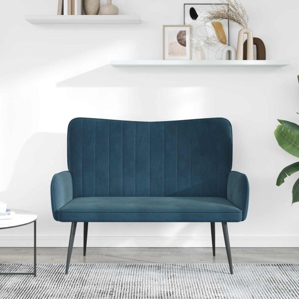 Диван с два места Синьо 115 x 61 x 87 см Кадифе