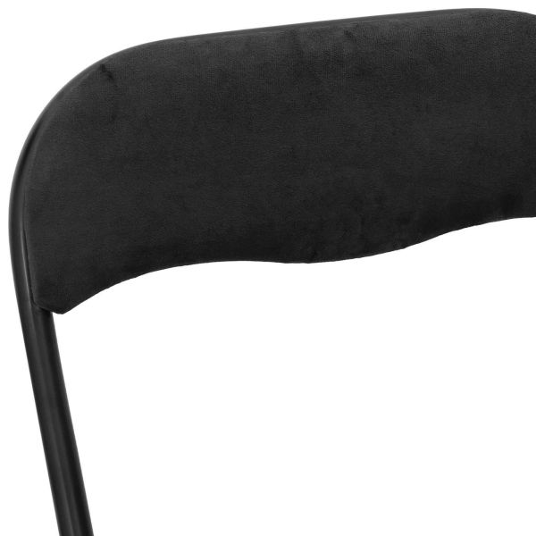 Сгъваем стол 2 pcs Черен 48 x 44 x 78 см Кадифе