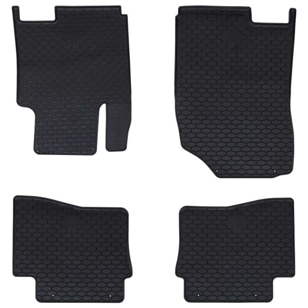 Автомобилен килим 4 pcs Черен Каучук