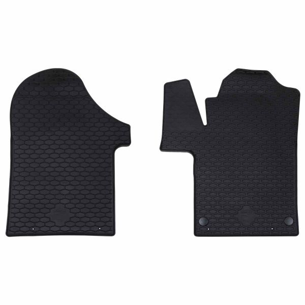 Автомобилен килим 2 pcs Черно Каучук