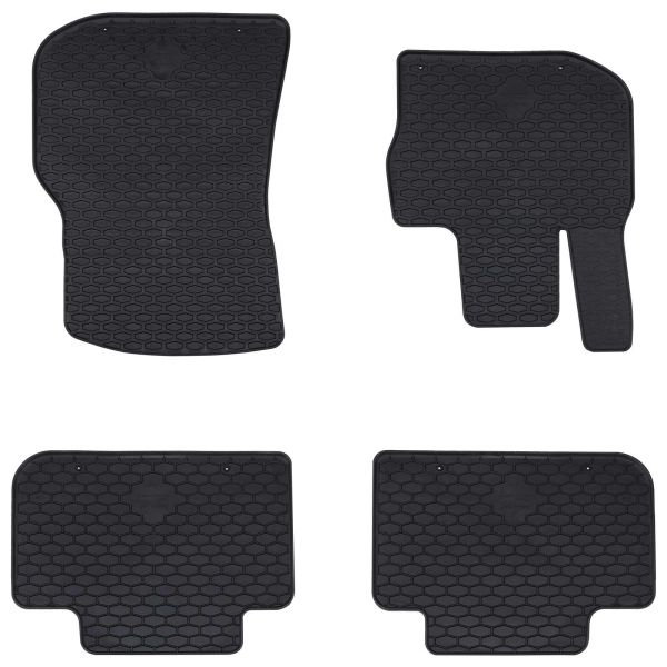 Автомобилен килим 4 pcs Черно Каучук