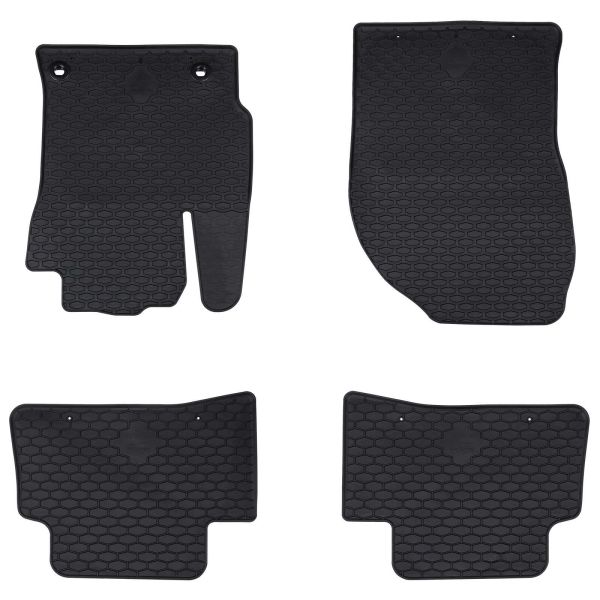 Автомобилен килим 4 pcs Черен Каучук
