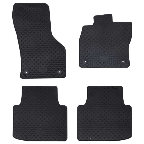 Автомобилен килим 4 pcs Черно Каучук