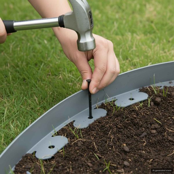 Ограничители за тревни площи Сив 3000 x 4 x 5 см Пластмаса