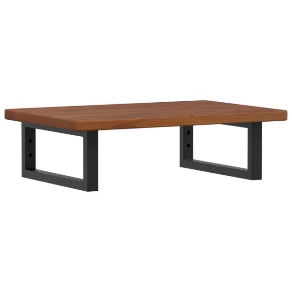 Стенен рафт за мивка, стомана и масивно дърво дъб