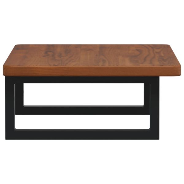 Стенен рафт за мивка, стомана и масивно дърво дъб