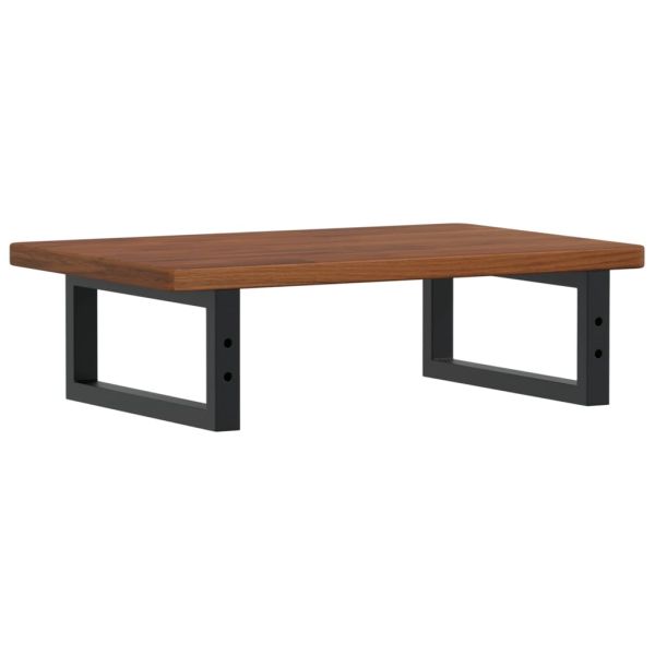 Стенен рафт за мивка, стомана и масивно дърво дъб