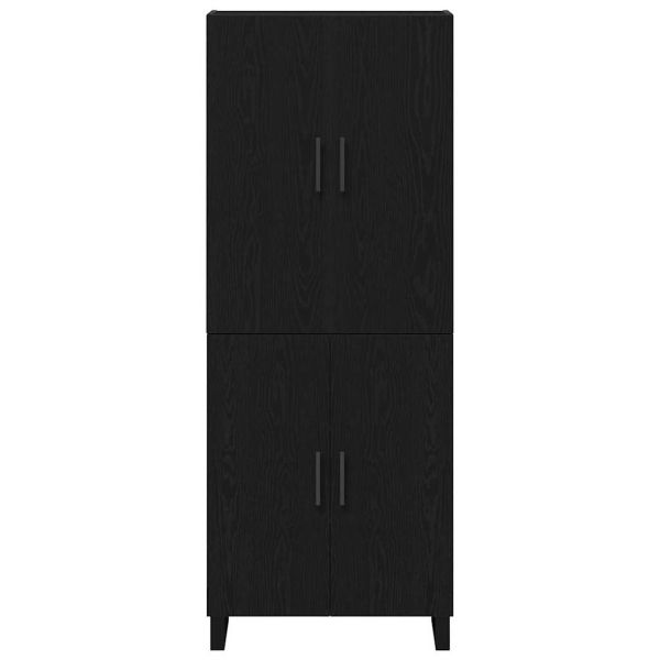 Висок шкаф 2 pcs Черен дъб 69,5 x 34 x 180 см