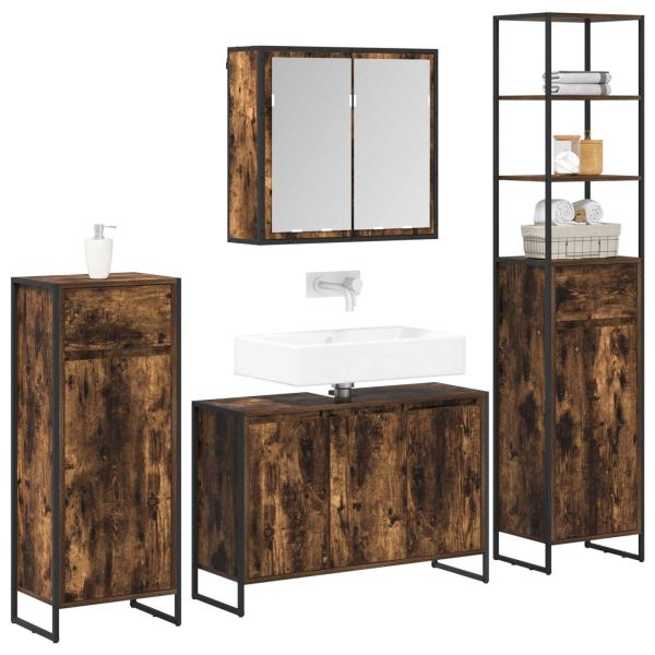 Комплект мебели за баня с чекмедже Димян дъб Инженерно дърво