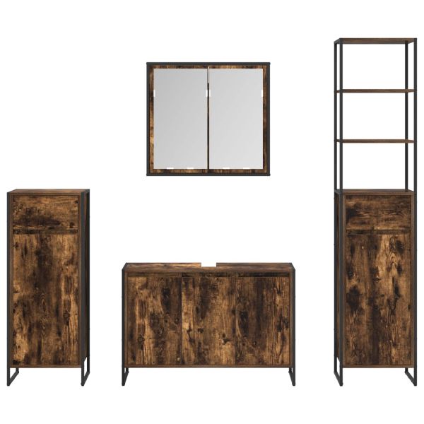 Комплект мебели за баня с чекмедже Димян дъб Инженерно дърво