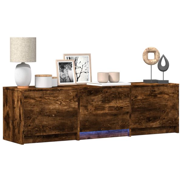 TV шкаф с LED с LED с чекмедже Пушена Дъб 140 x 34 x 40 см