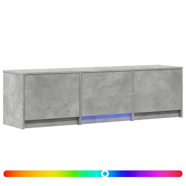 TV шкаф с LED с LED с чекмедже Бетонно Сиво 140 x 34 x 40 см
