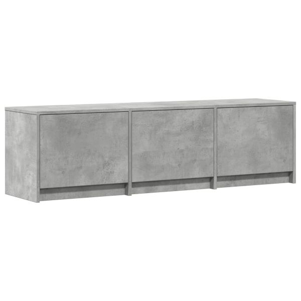 TV шкаф с LED с LED с чекмедже Бетонно Сиво 140 x 34 x 40 см