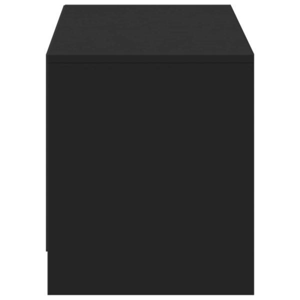 TV шкаф с LED Черен 140 x 34 x 40 см Инженерен дървен материал