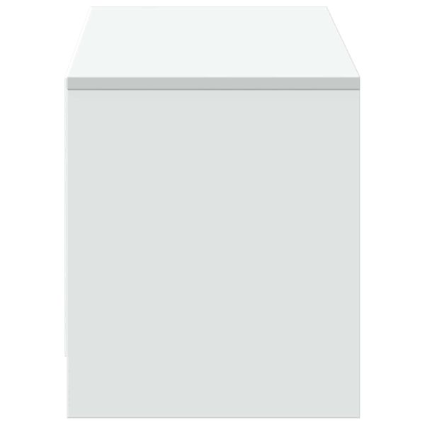 TV шкаф с LED Бял 140 x 34 x 40 см Инженерен дървен материал