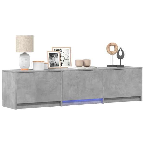 TV шкаф с LED с LED с чекмедже Бетонно Сиво 165 x 34 x 40 см