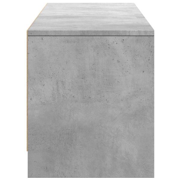 TV шкаф с LED с LED с чекмедже Бетонно Сиво 165 x 34 x 40 см