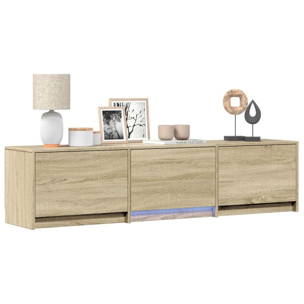 TV шкаф с LED с LED с чекмедже Сонома дъб 165 x 34 x 40 см