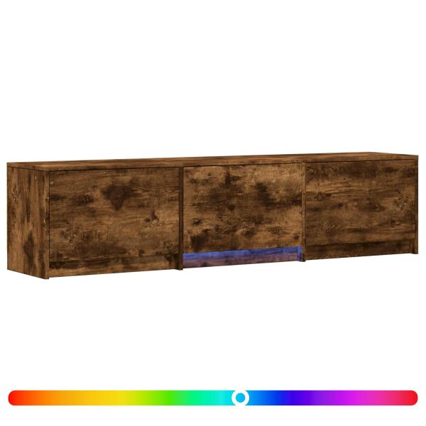 TV шкаф с LED с LED с чекмедже Пушена Дъб 165 x 34 x 40 см