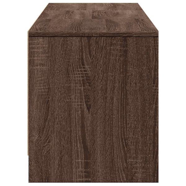 TV шкаф с LED с LED с чекмедже Кафяв дъб 165 x 34 x 40 см