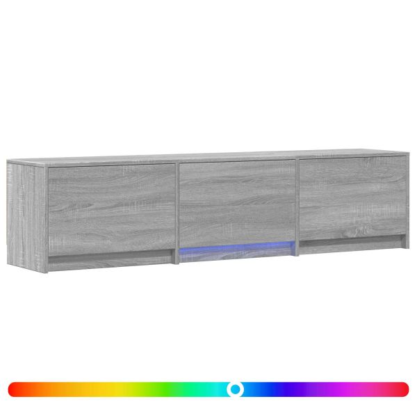 TV шкаф с LED с LED с чекмедже Сиво Сонома 165 x 34 x 40 см