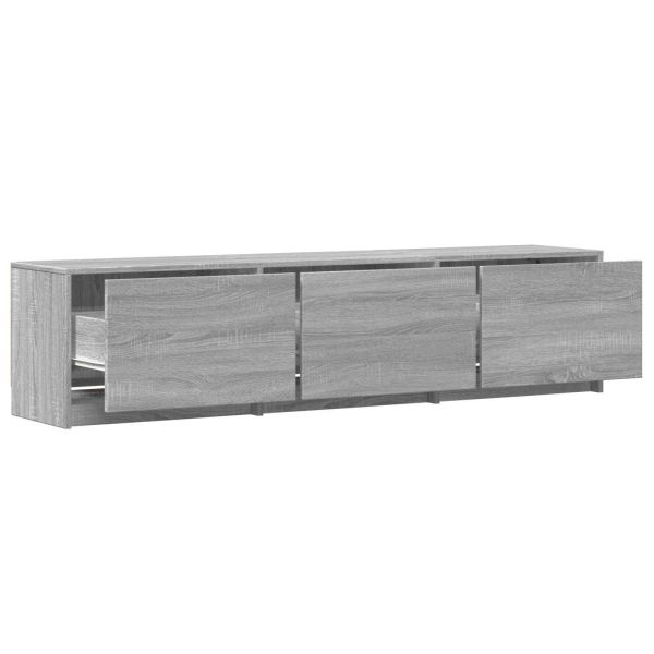 TV шкаф с LED с LED с чекмедже Сиво Сонома 165 x 34 x 40 см