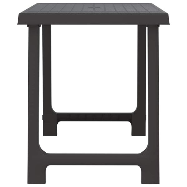 Маса за къмпинг, антрацит, 79x56x64 см, PP, дървена визия