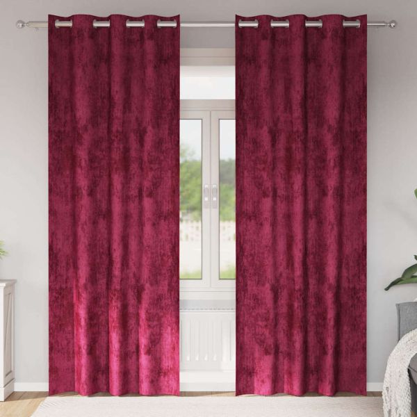 Кадифени завеси С завеси 2 pcs Виненочервен 260 x 140 см Кадифе