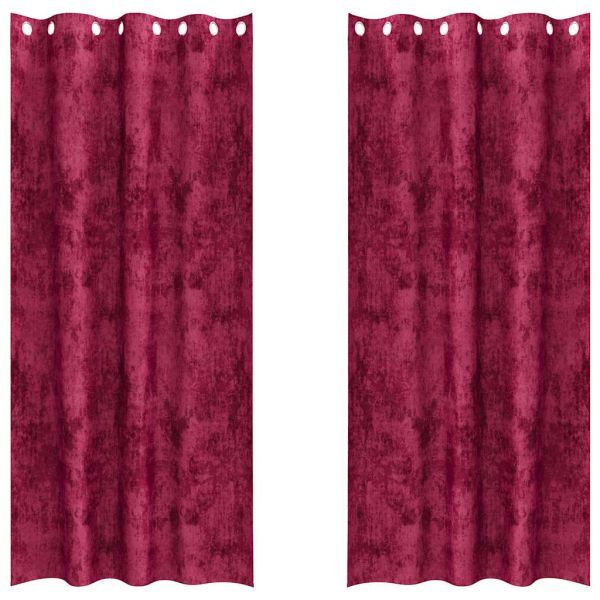 Кадифени завеси С завеси 2 pcs Виненочервен 260 x 140 см Кадифе