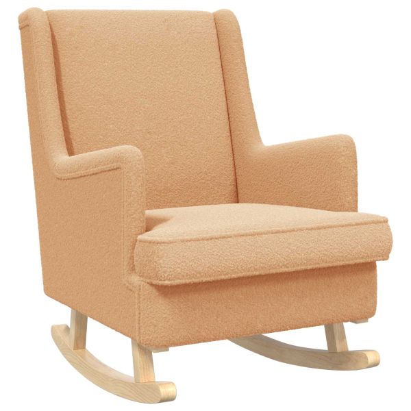 Люлеещ се стол Бежово 62 x 80 x 85 см Вълнена тъкан