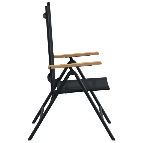 Лежанки за градина 2 pcs Черен 58 x 73 x 111,5 см Textilene