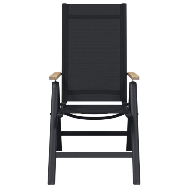 Лежанки за градина 2 pcs Черен 58 x 73 x 111,5 см Textilene