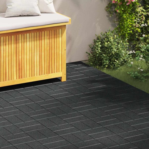 Стъпаловиден камък 6 pcs Черен 40,5 x 40,5 x 2 см Каучук