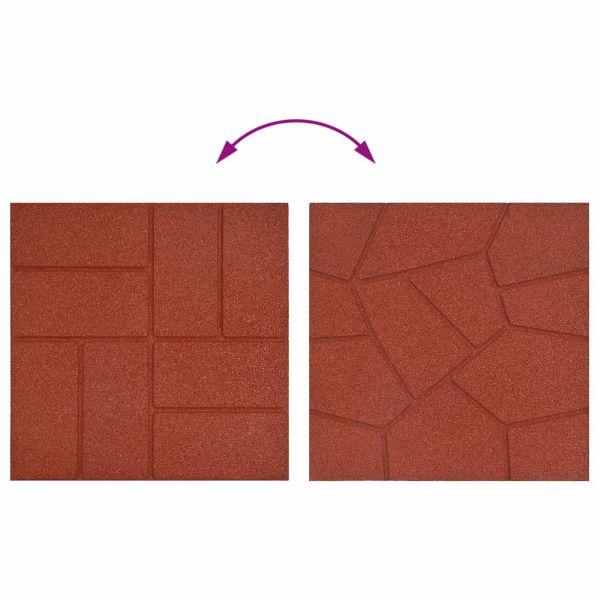 Стъпаловиден камък 6 pcs Червено 40,5 x 40,5 x 2 см Каучук