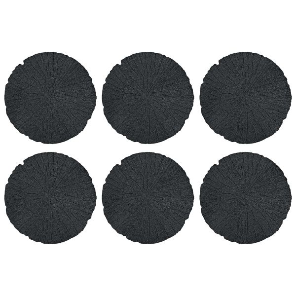 Стъпаловиден камък 6 pcs Черен Ø 45 x 1,8 см Каучук