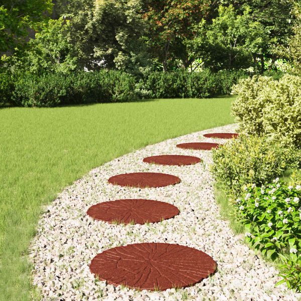 Стъпаловиден камък 6 pcs Червено Ø 45 x 1,8 см Каучук