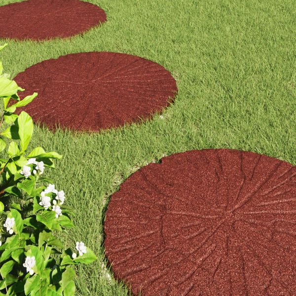 Стъпаловиден камък 6 pcs Червено Ø 45 x 1,8 см Каучук