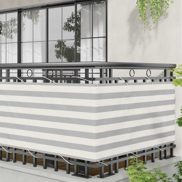 Балконен екран 75 x 300 cm PU покрит оксфорд алу