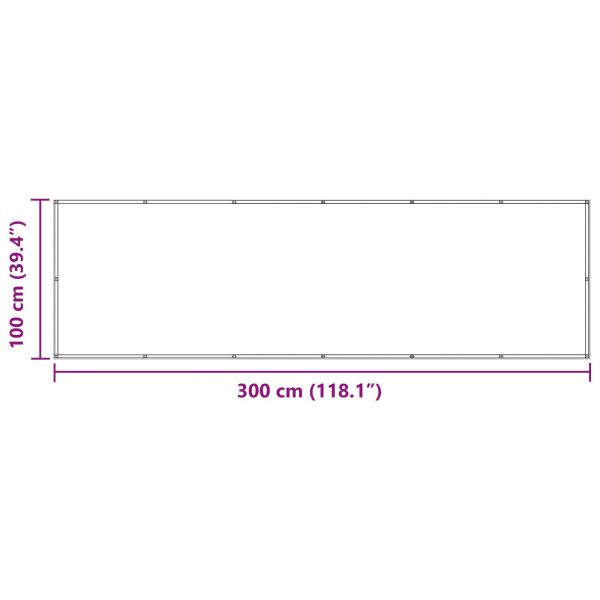 Балконен екран Светлосив и бял 100 x 300 cm Оксфордска тъкан