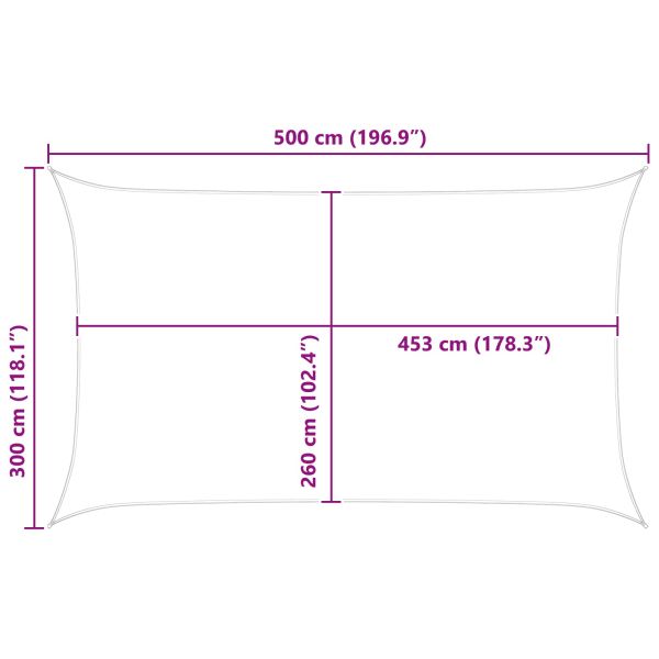Слънчево платно за сянка Синьо и бяло 5 x 3 m